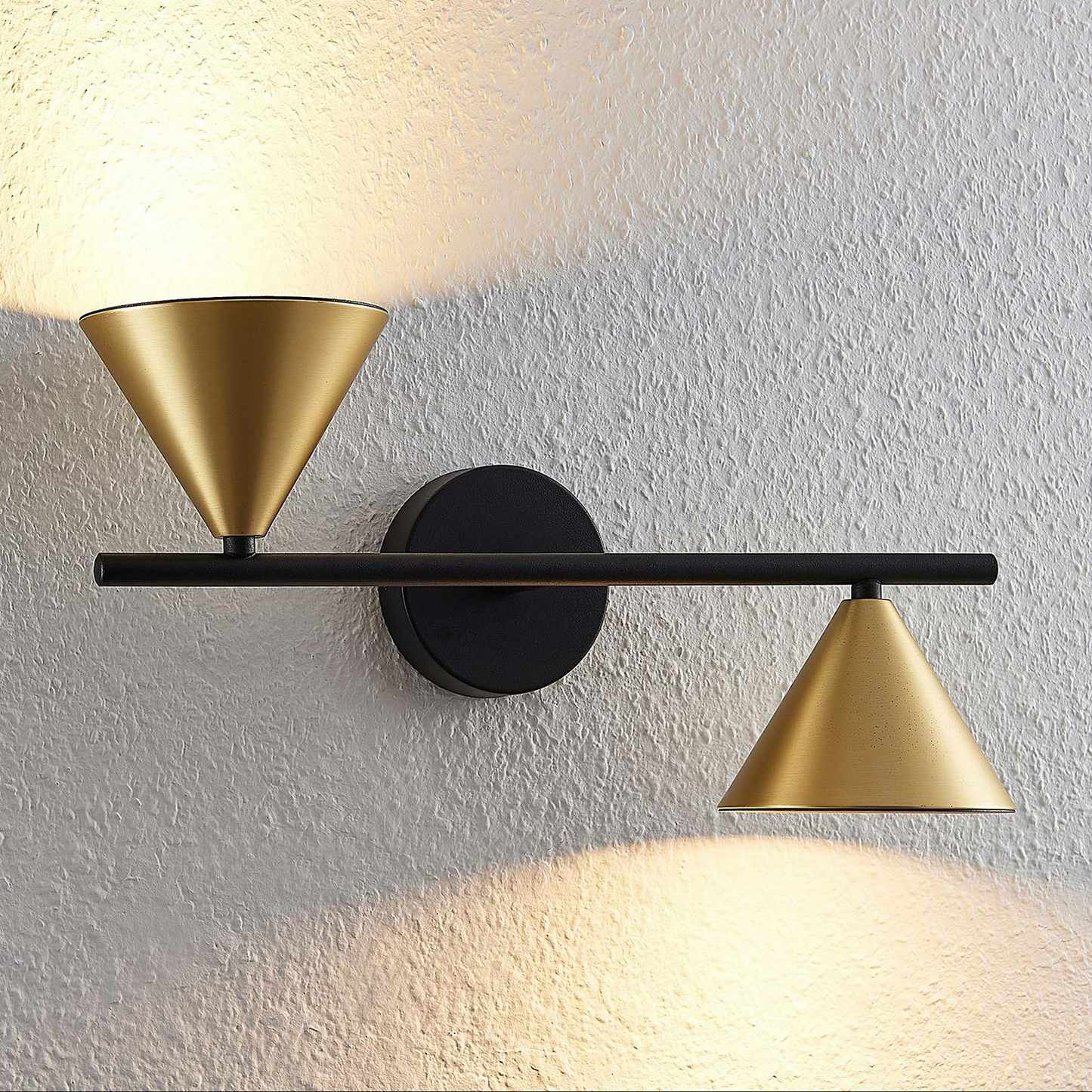 Lucande Kartio Wandleuchte Wandlampe Lampe Leuchte 2-flammig up down messing917