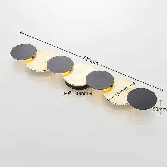 Lindby Grazyna LED-Wandleuchte Wandleuchte Lampe Leuchte siebenflammig schwarz