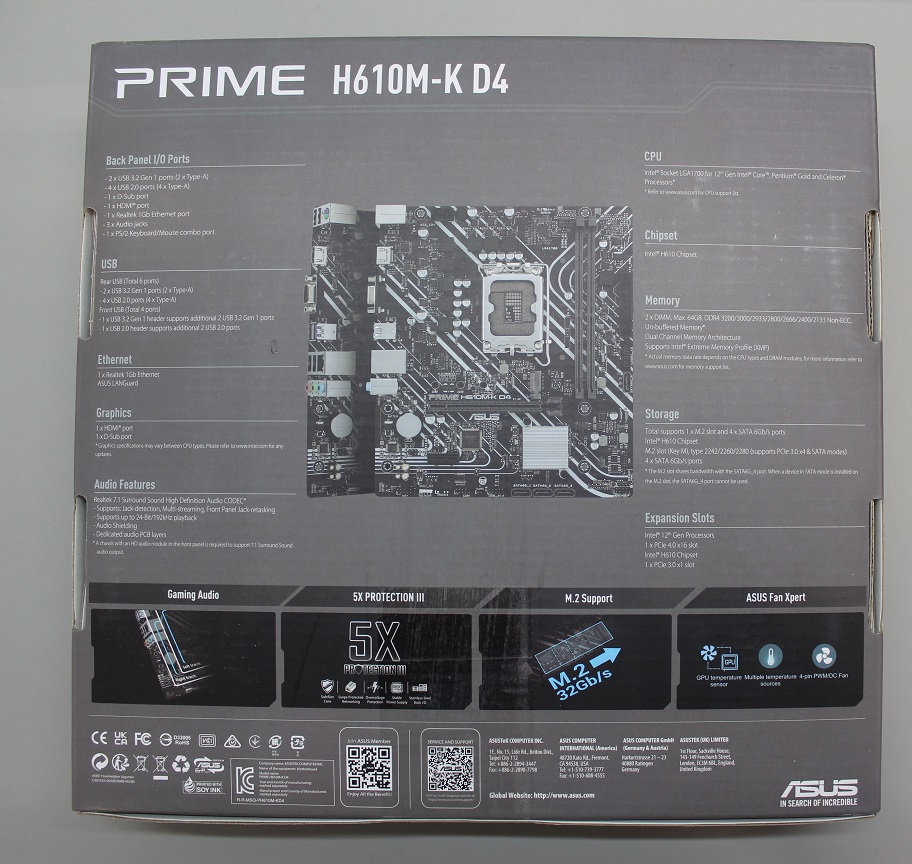Asus PRIME H610M-K D4 Mainboard Sockel PC Intel 1700 Formfaktor Micro-ATX H610