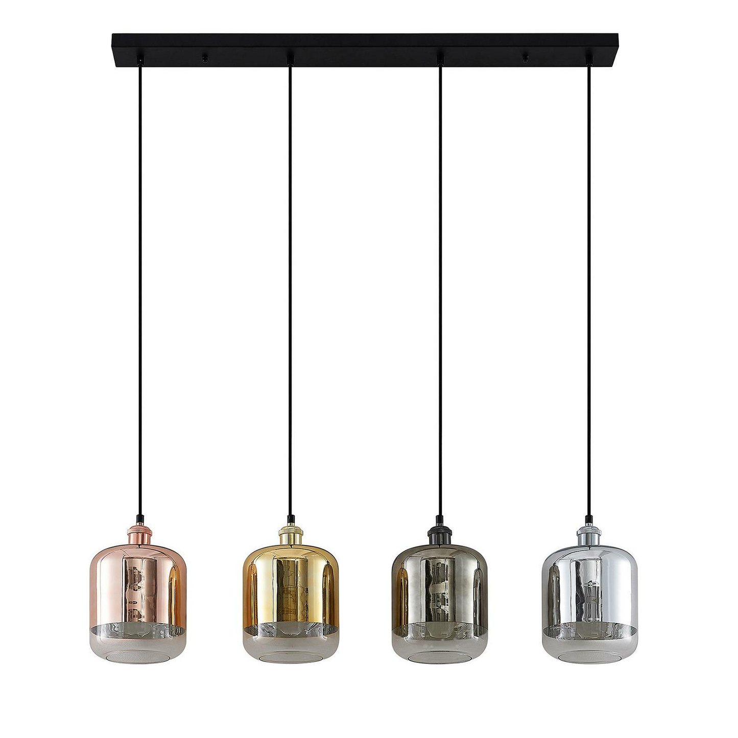 Lindby Tallinn Hängeleuchte Hängelampe Lampe E27 schwarz chrom kupfer gold403