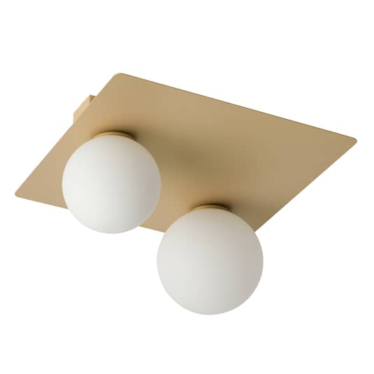 Euluna Deckenleuchte Firn Deckenlampe Deko-Deckenlicht eckig zweiflammig gold G9