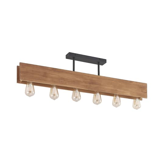Lindby Malwin Holz-Deckenleuchte lang Deckenleuchte Deckenlampe Leuchte Lampe