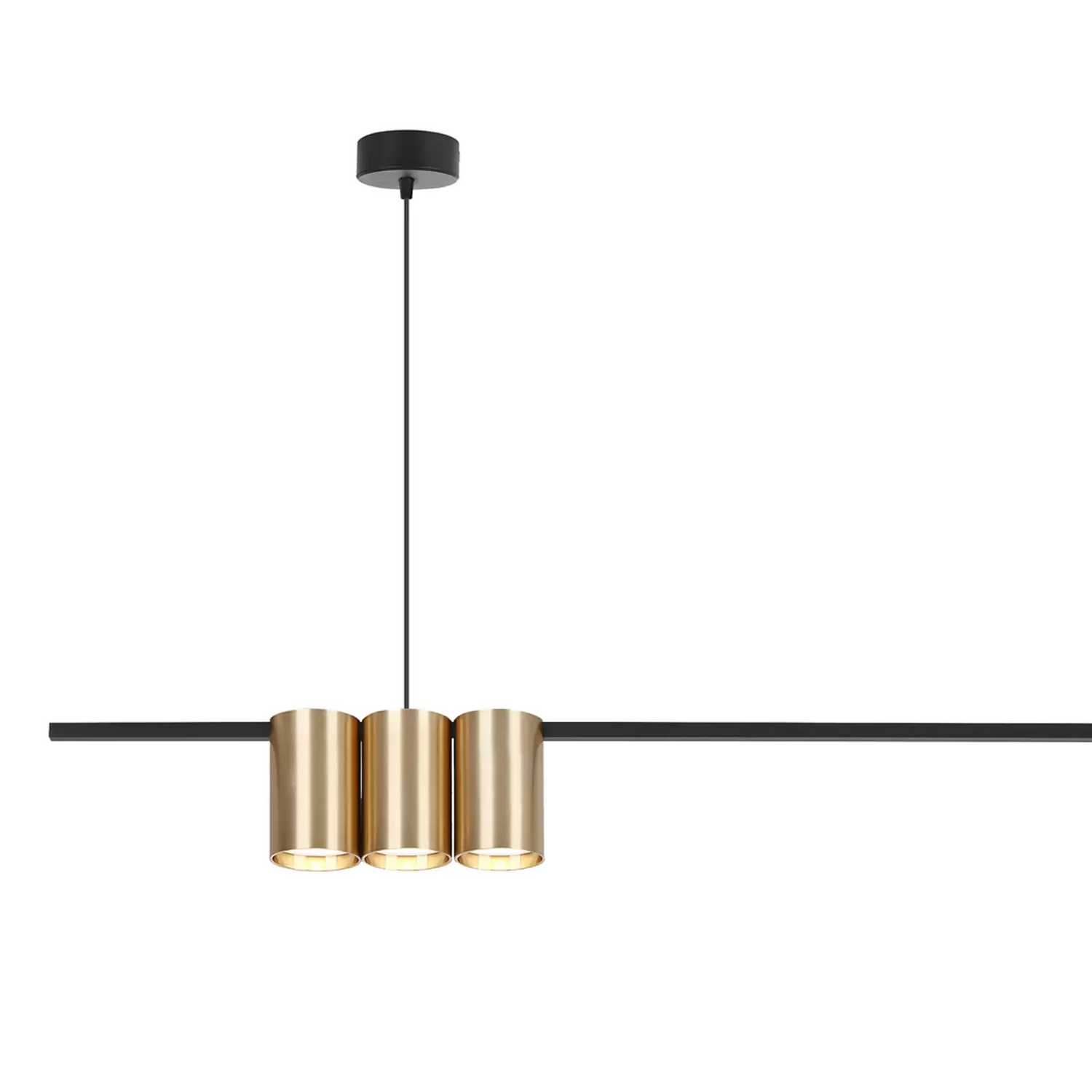 B-Ware Eco Light Hängelampe Genesis Hängeleuchte Alu Schwarz/Gold 5 X Gu10 Länge 100 Cm