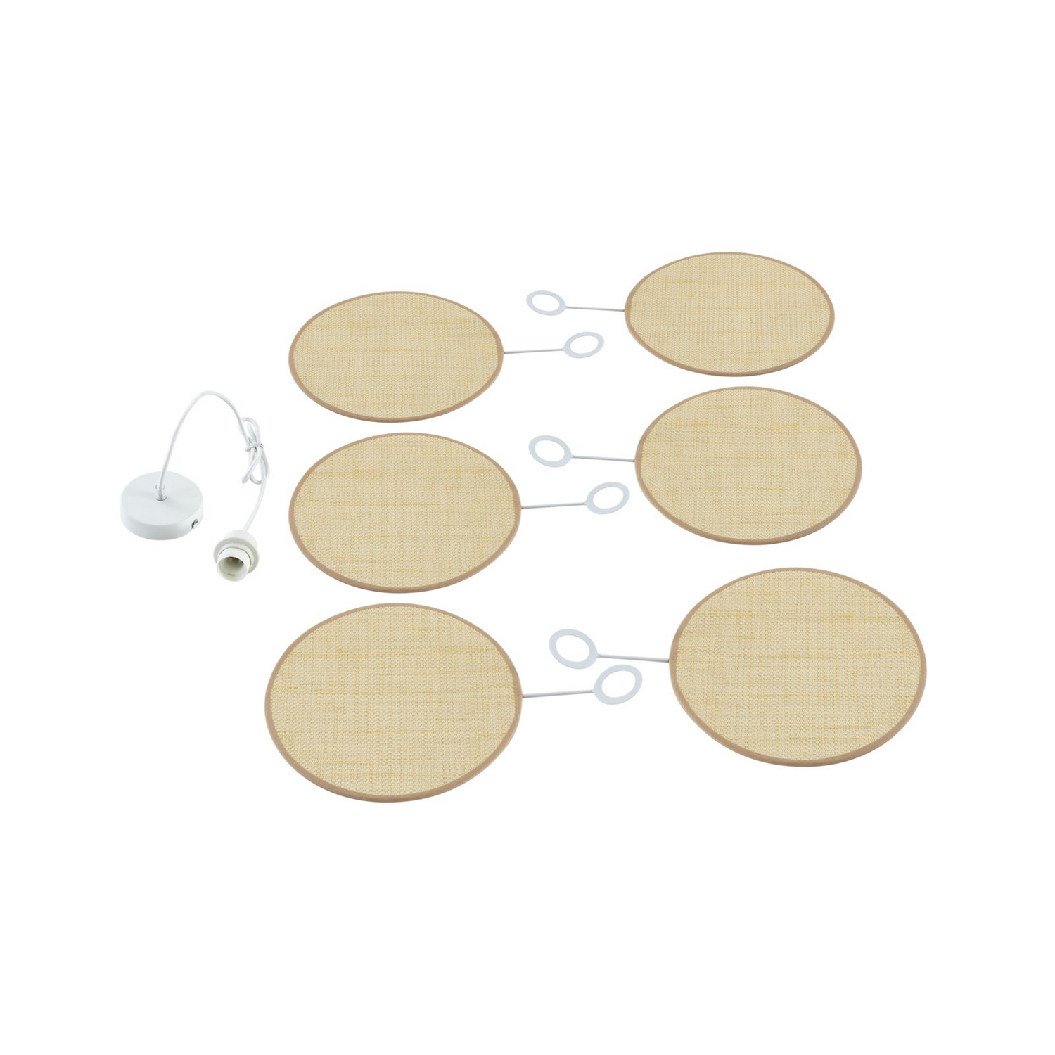 B-Ware Lindby Hängeleuchte Astraia Natur Weiß Rattan ø 80 Cm Deckenlampe Lampe Leuchte