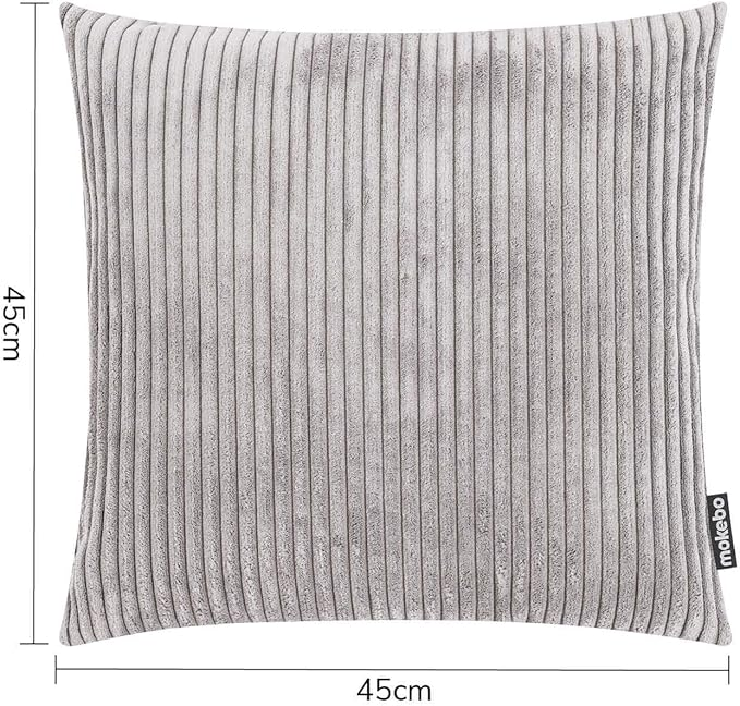 Mokebo Cordkissen Set 45x45 Grau Kissen Cordstoffkissen Sofakissen Couchkissen