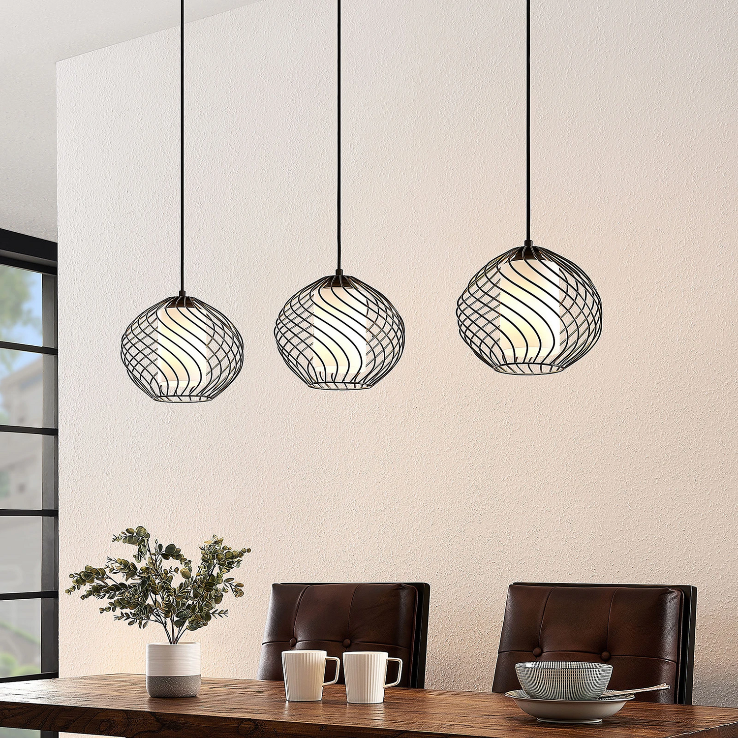 B-Ware Lindby Cedrice Käfig Pendelleuchte Hängeleuchte Deckenlampe Lampe 3 Flammig 0