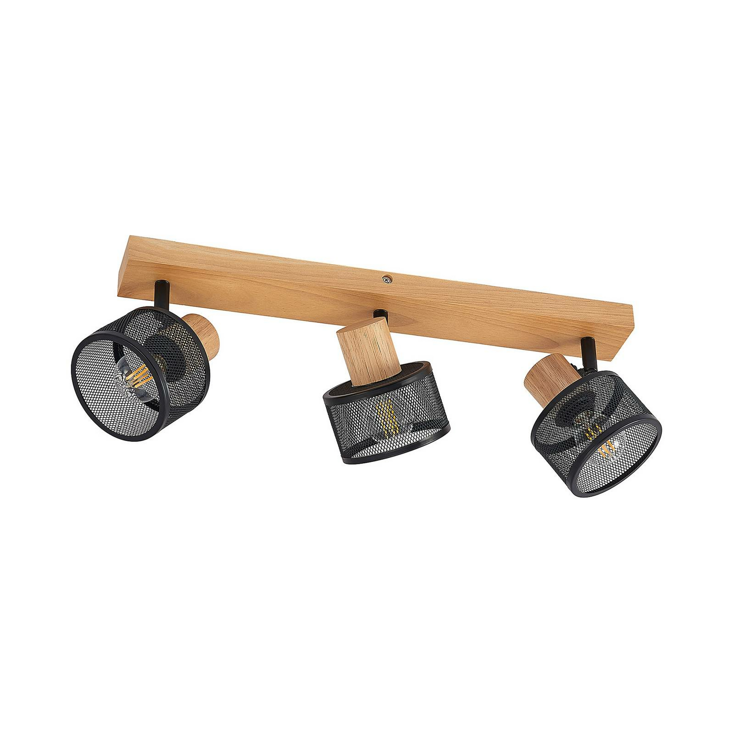 B-Ware Lindby Evinora Deckenstrahler Deckenlampe Deckenlampe Strahler Holz 3 Flammig
