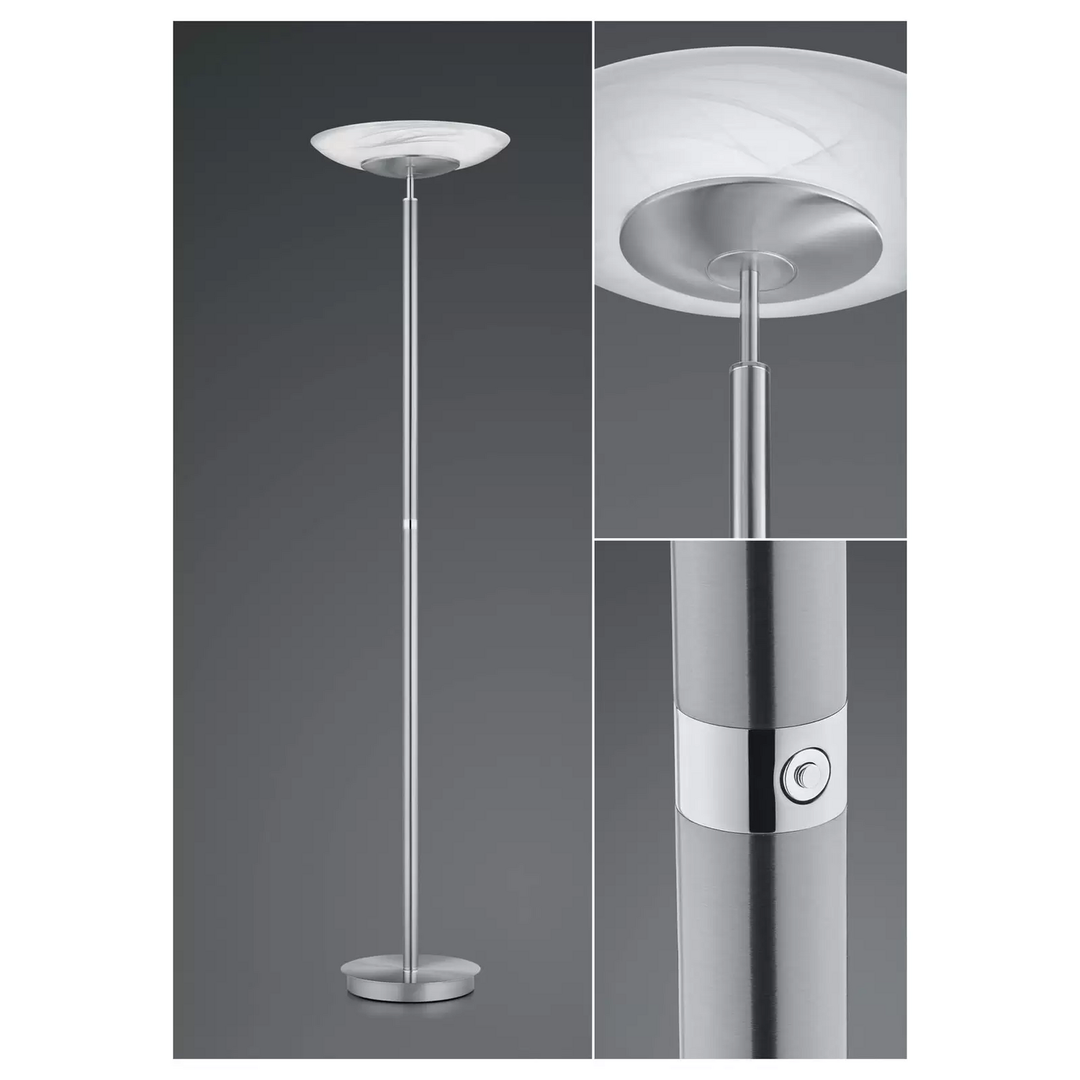 HELL LED-Stehleuchte Findus 1-flammig nickel Stehlampe Lampe Leuchte Leselampe