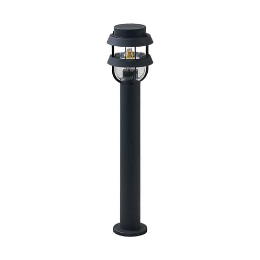 Lindby Pollerleuchte Alvaro Dunkelgrau 60cm Sockelleuchte Wegeleuchte Garten E27