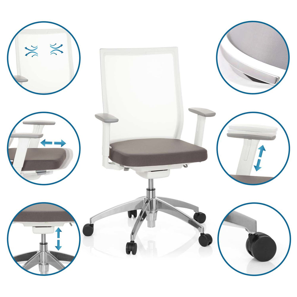 hjh OFFICE ASPEN WHITE Bürostuhl Drehstuhl Schreibtischstuhl Schreibtischstuhl - 4251084660529