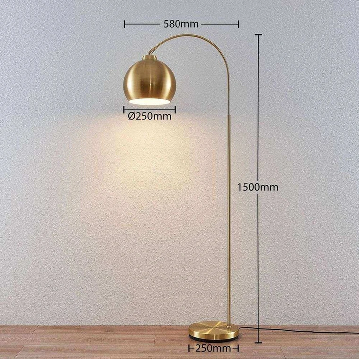 Lindby Bogenstehlampe Moisia Stehleuchte Stehlampe Lampe Leuchte E27 Messing B-Ware