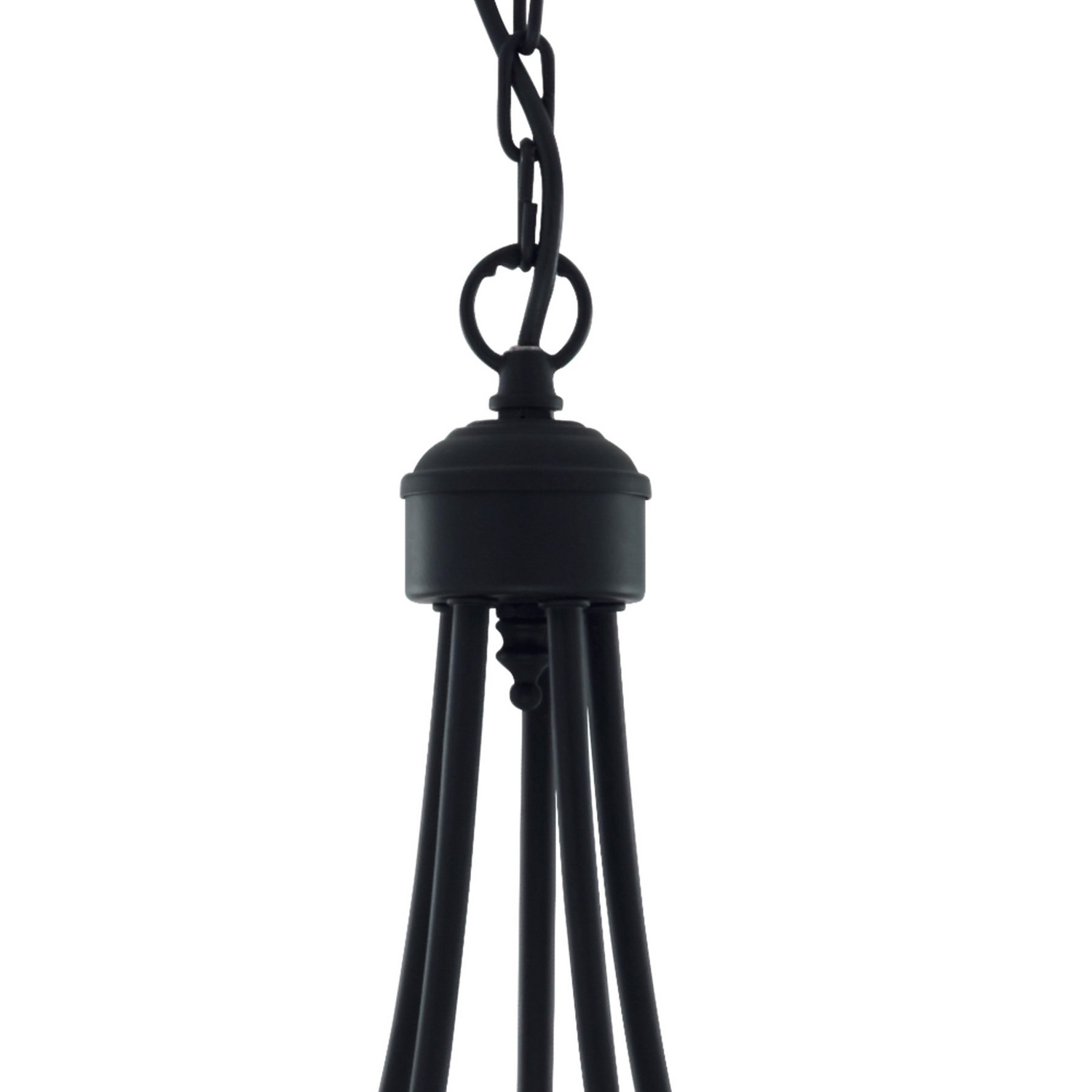 Lustre Searchlight, plafonnier Maypole noir mat, cinq lumières 