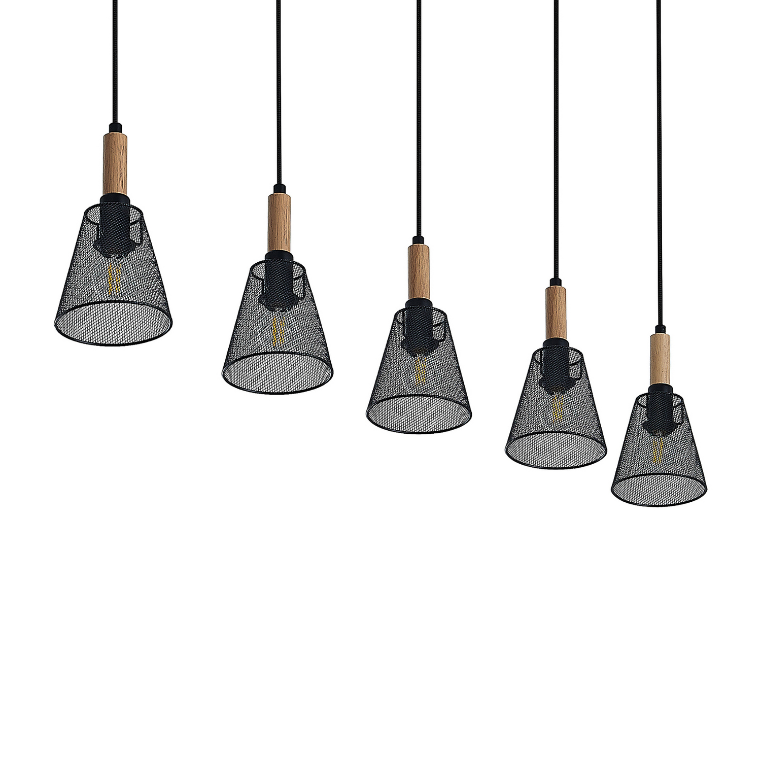 Lindby Layne Pendelleuchte Hängeleuchte Deckenlampe Korbschirme Fünfflammig B-Ware - 4251096592597