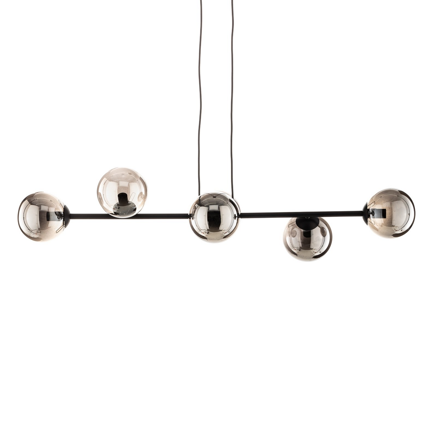 B-Ware Hängeleuchte Glassy 6 Flammig Schwarz Grafit Glas 110 Cm Deckenlampe Lampe Spot