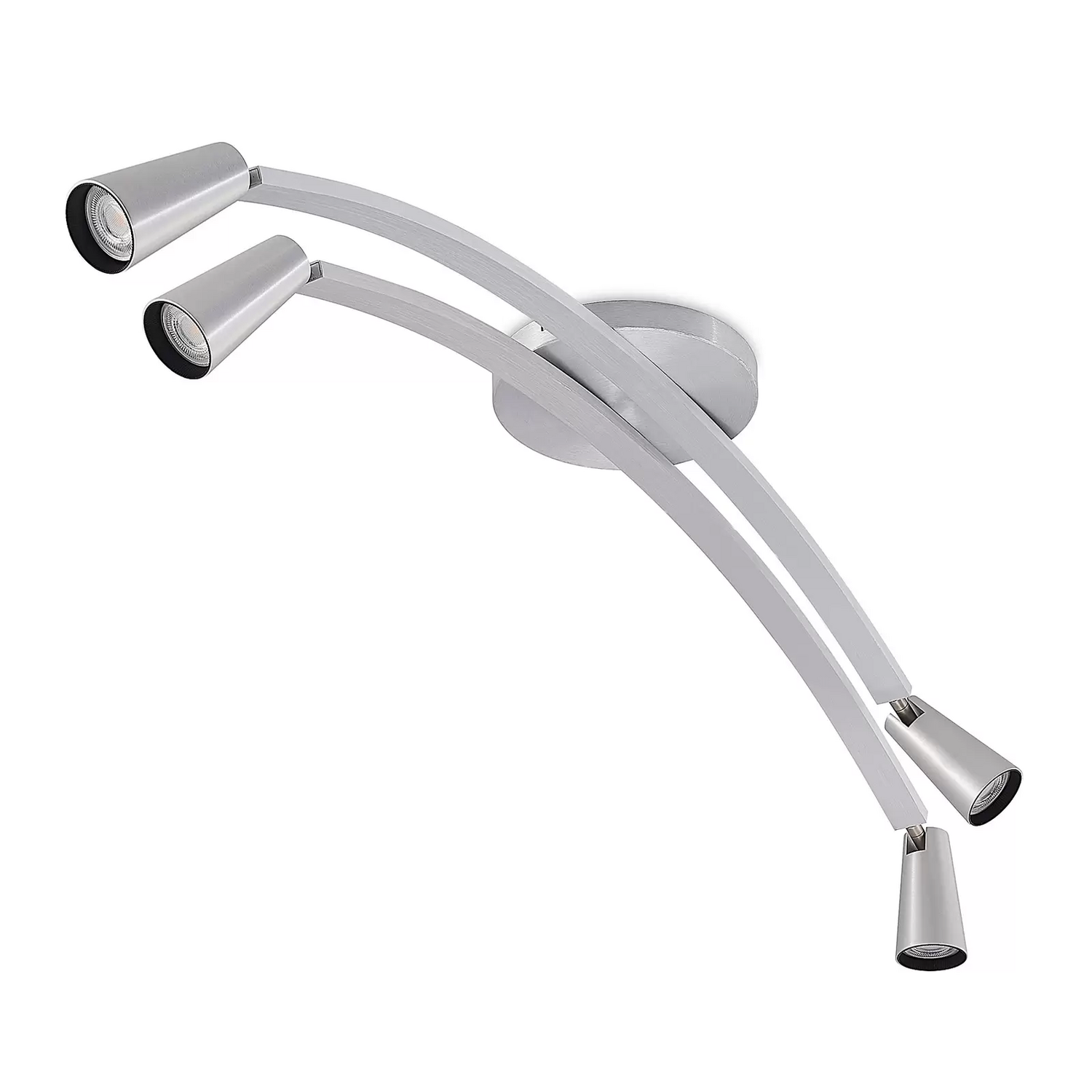 B-Ware Lucande Velanoris Deckenlampe Alu Gebürstet Deckenleuchte Lampe Leuchte Spot