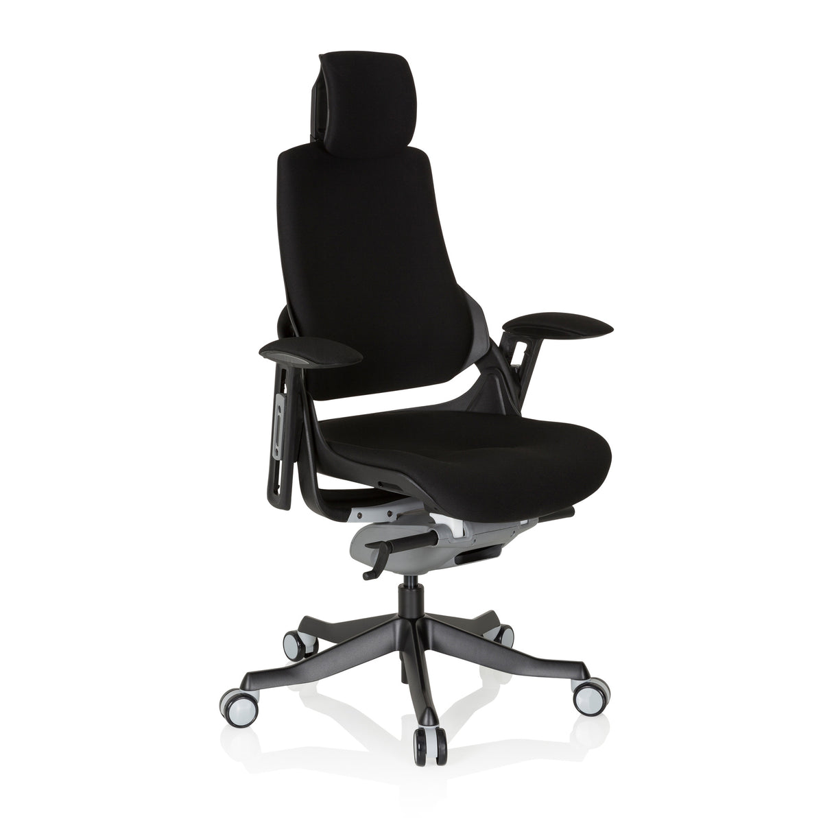 hjh OFFICE Bürostuhl SPEKTRE BLACK Stoff höhenverstellbar mit Armlehnen - 4251084667955