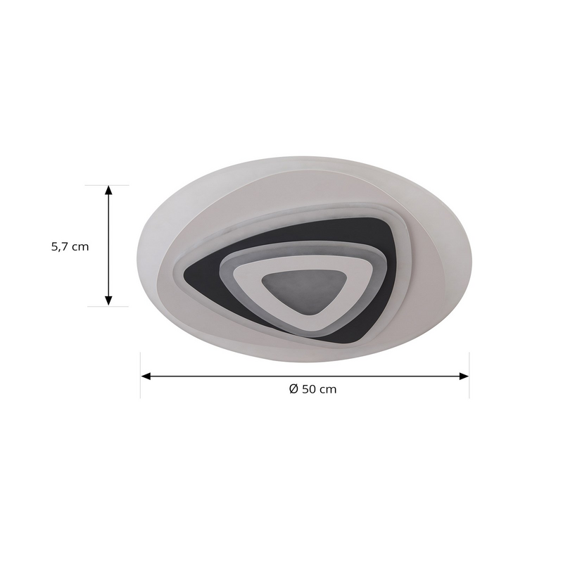 B-Ware Lindby Deckenleuchte Deckenlampe Led Rebeka Fernbedienung Rund Weiß Anthrazit208