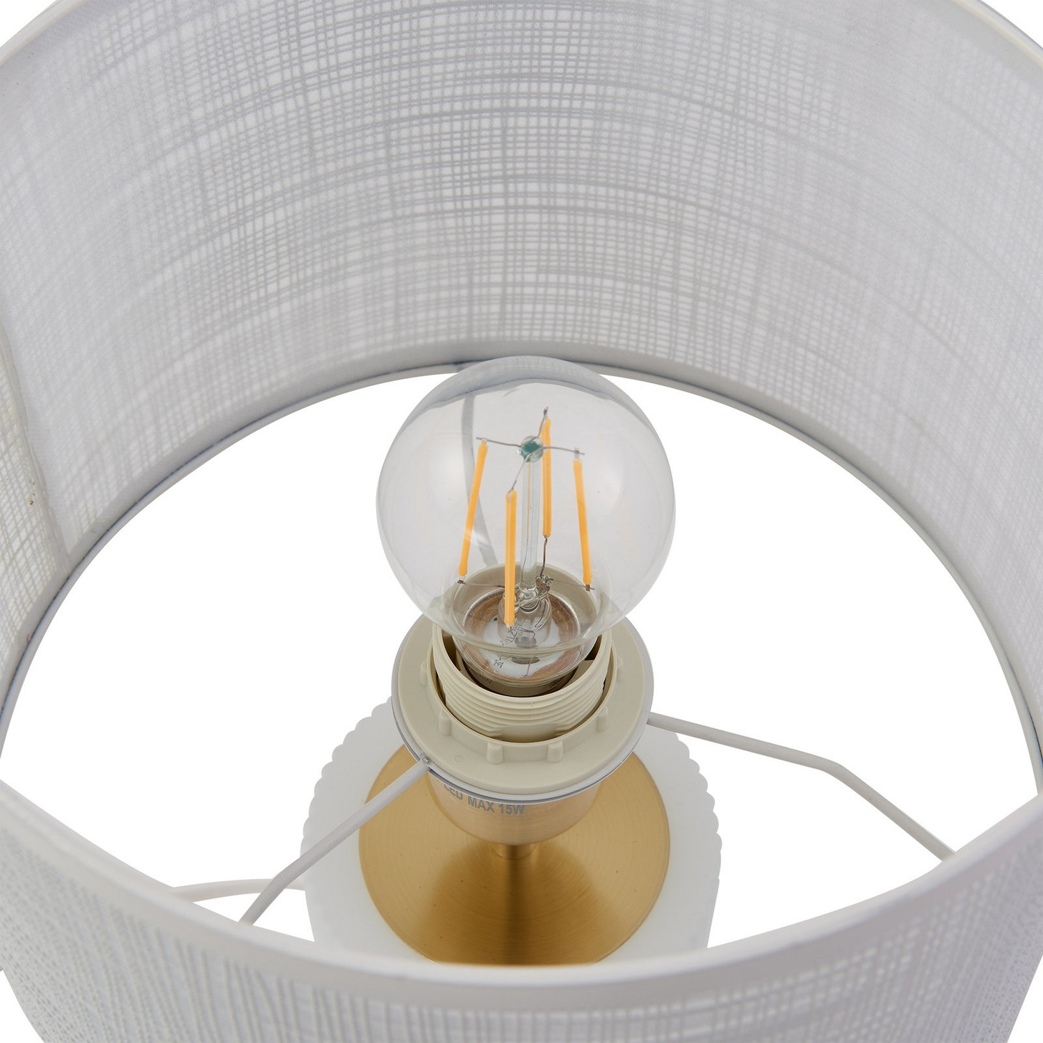 Lindby Tischleuchte Sorscha Weiß Eisen ø 26 Cm Tischlampe Lampe Leuchte Spot361 B-Ware