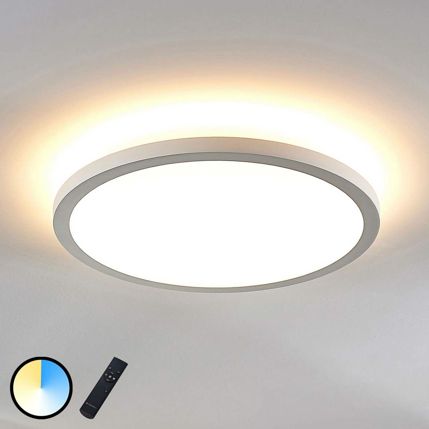 B-Ware Led Deckenleuchte Deckenlampe Arcchio Lampe Weiß Aluminium Fernbedienung 40 Cm