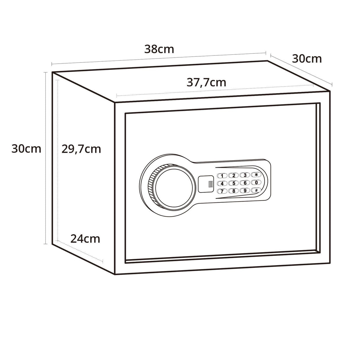 hjh OFFICE Safe Tresor SAFE COMPACT elektronisch Geldsafe LCD Display schwarz - 4064323013006