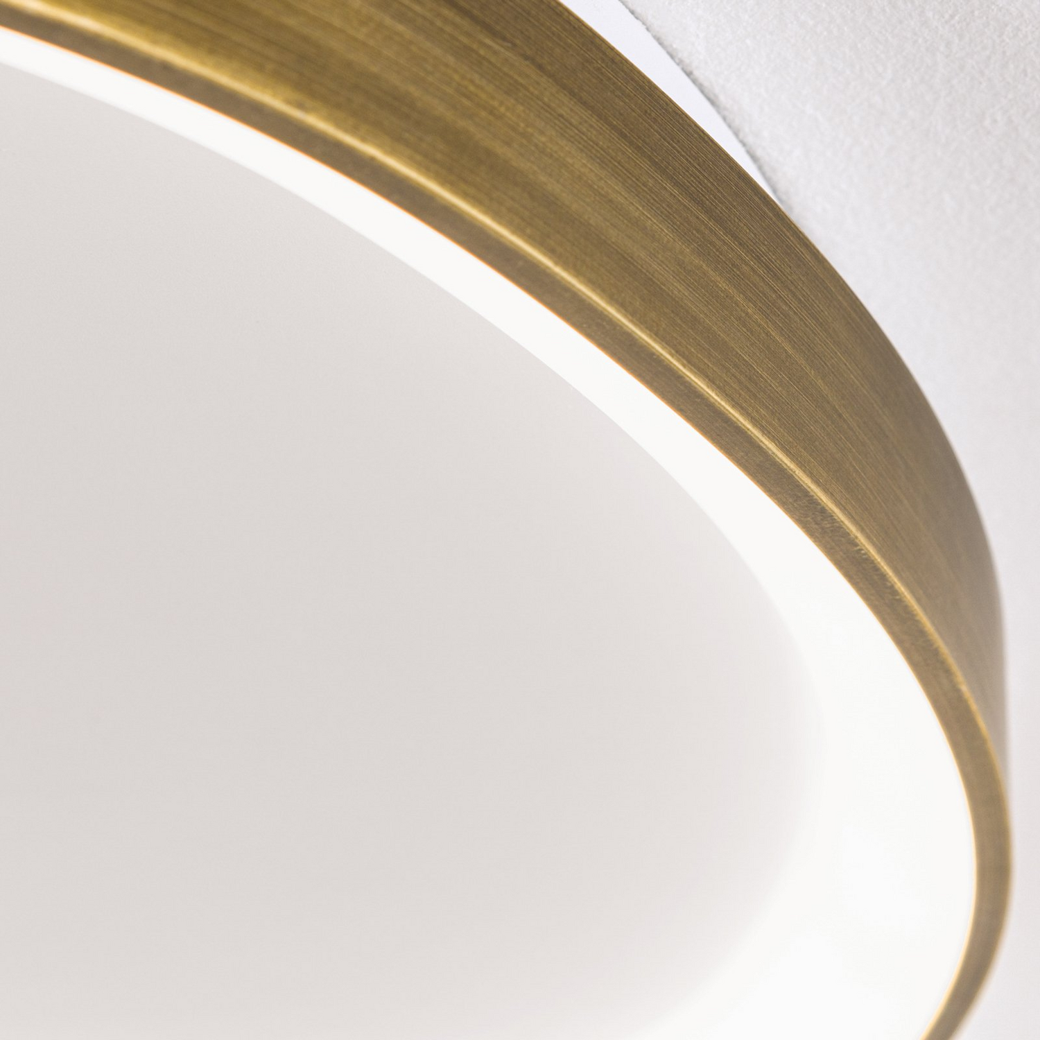 B-Ware Led Deckenlampe Charlie ø65 Cm Opalweiß Altmessingfarben Deckenleuchte Lampe