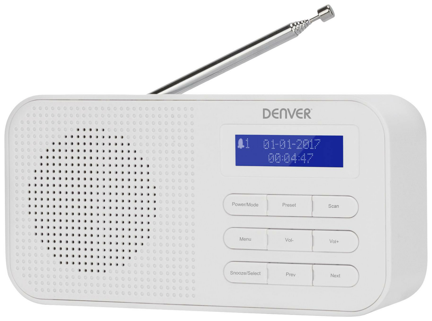 B-Ware Denver Dab 42 Taschenradio Radio Wecker Dab+ Ukw Weckfunktionen Kopfhörer Weiß