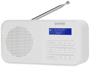 B-Ware Denver Dab 42 Taschenradio Radio Wecker Dab+ Ukw Weckfunktionen Kopfhörer Weiß