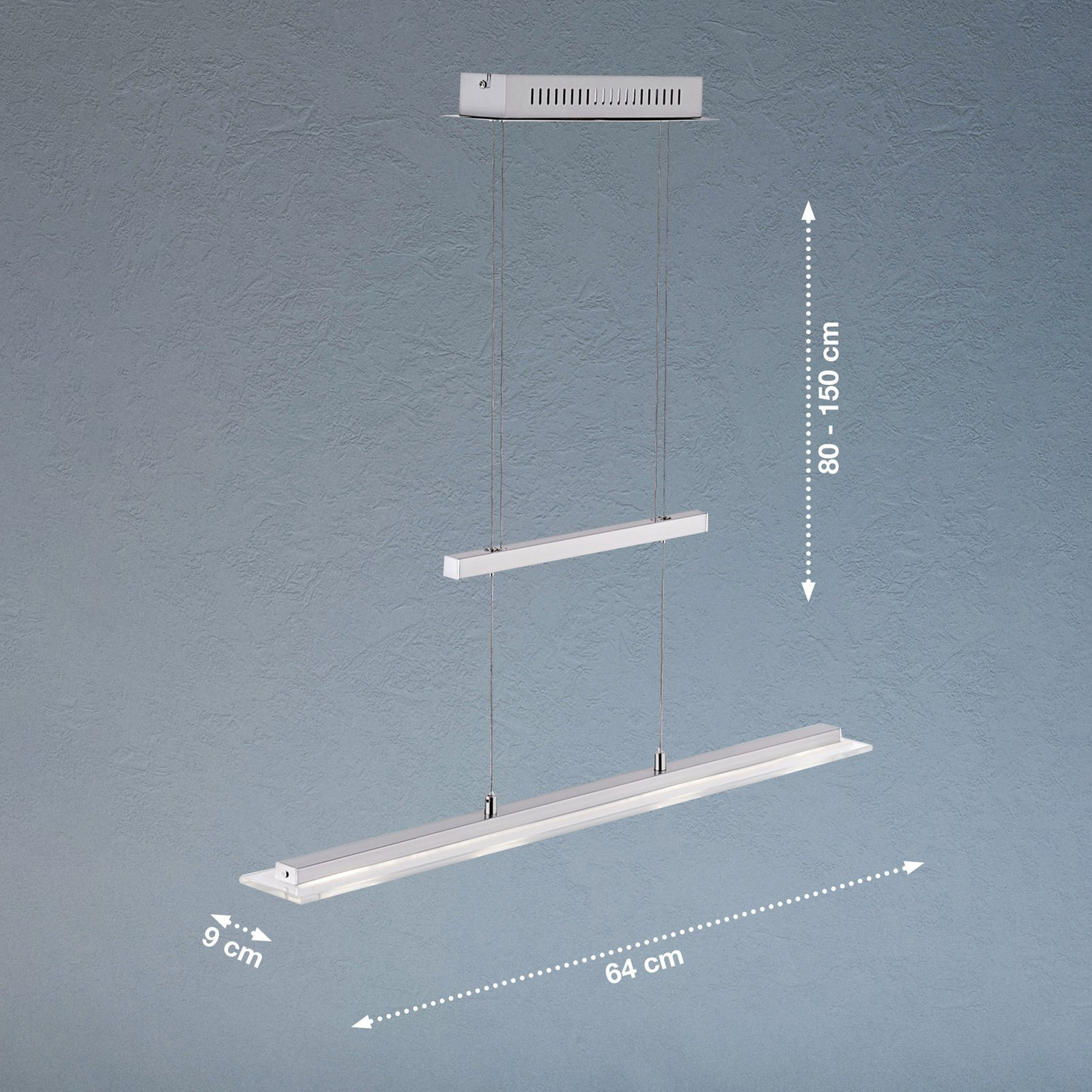 B-Ware Fischer & Honsel Led Pendelleuchte Tenso Hängeleuchte Mit Dimmer Nickel 12 W Led