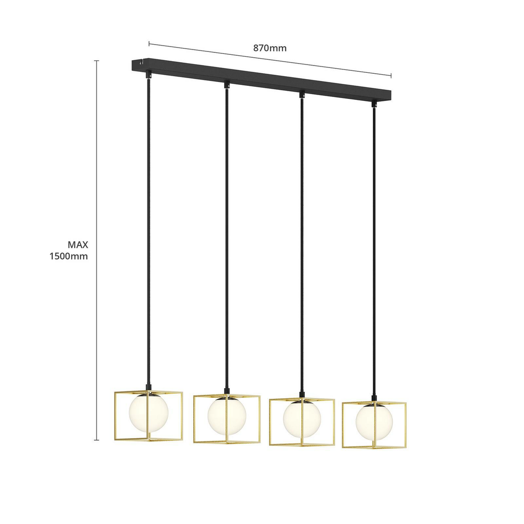Lindby Hängeleuchte Aloam Pendelleuchte Deckenlampe Käfig Glaskugel 4-flammig920