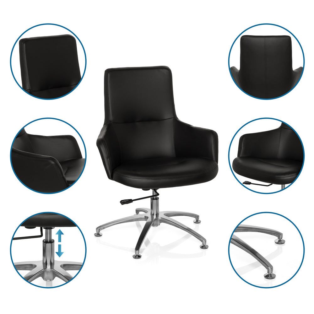 hjh OFFICE Loungesessel Stuhl Bürostuhl Kunstleder schwarz SIEHE TEXT/FOTO - 4260284086664