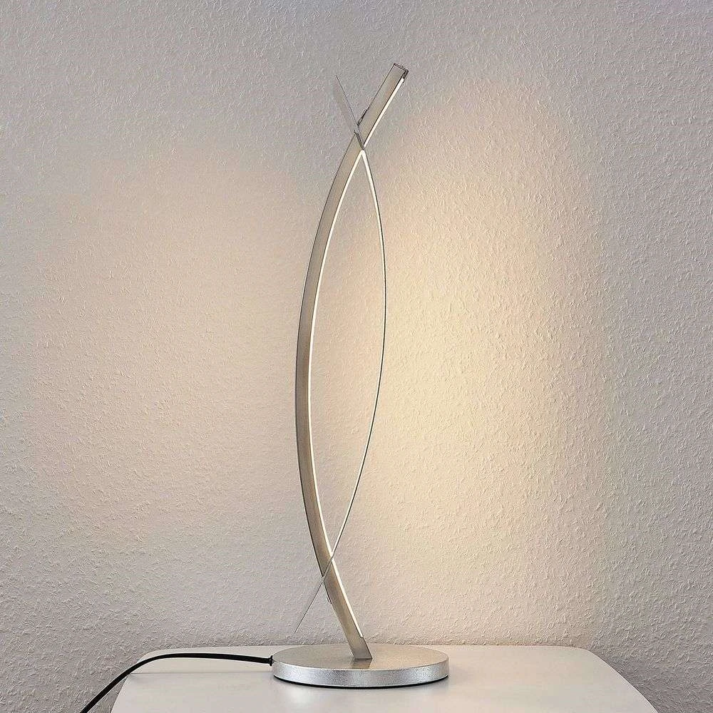 Lucande Led Tischlampe Marija Tischlampe Lampe Leselampe Leuchte 10 W Silber B-Ware