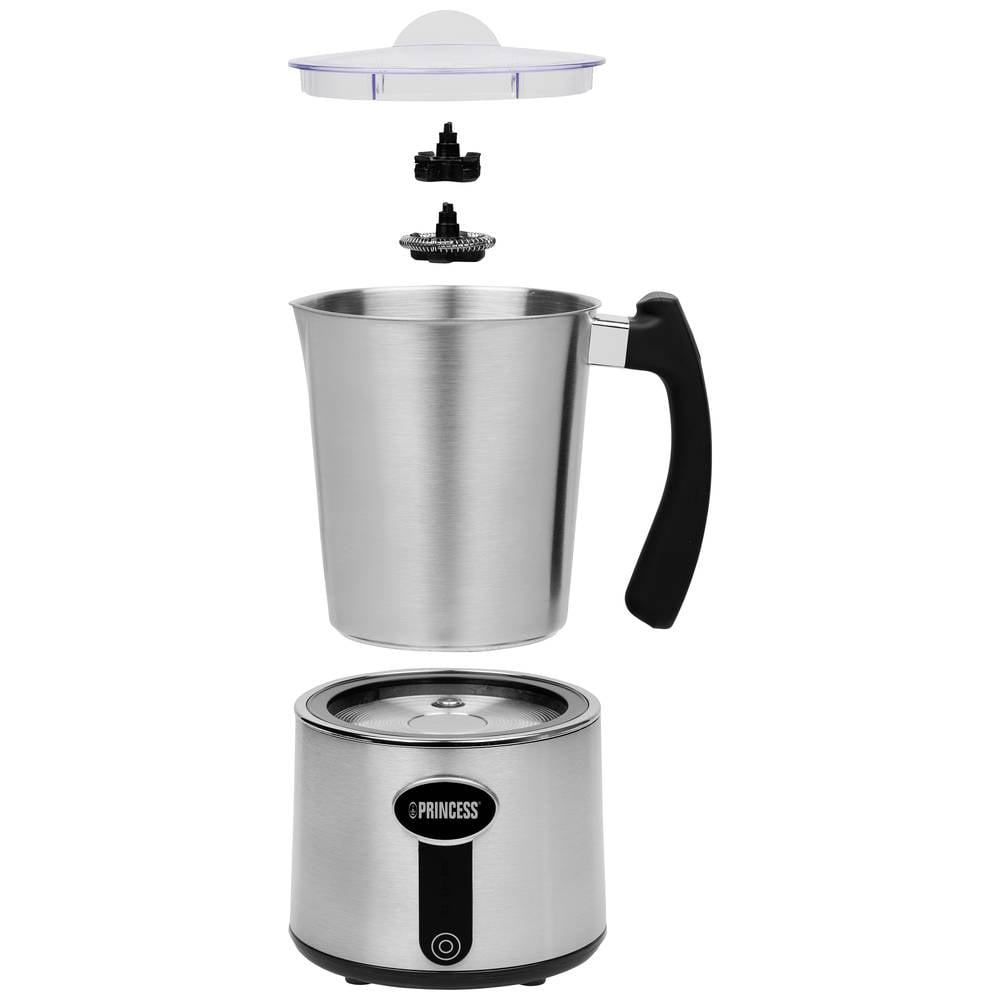 B-Ware Princess 243005 Milchaufschäumer Silber 650 W Aufschäumer Kaffee Zubehör Schäumer