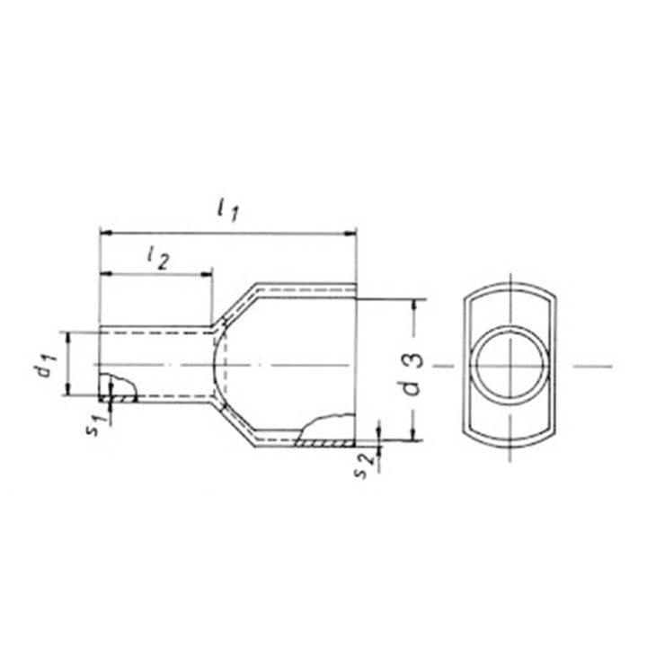 Klauke 87714 16 mm² Teilisoliert 100 St. Zwillings-Aderendhülse 49 SETS