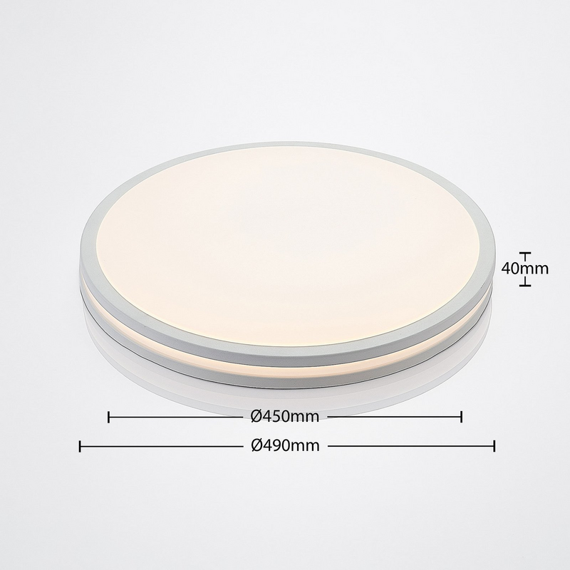 B-Ware Deckenlampe Deckenleuchte Led Lampe Arnim Weiß Kunststoff Fernbedienung Ip44 340