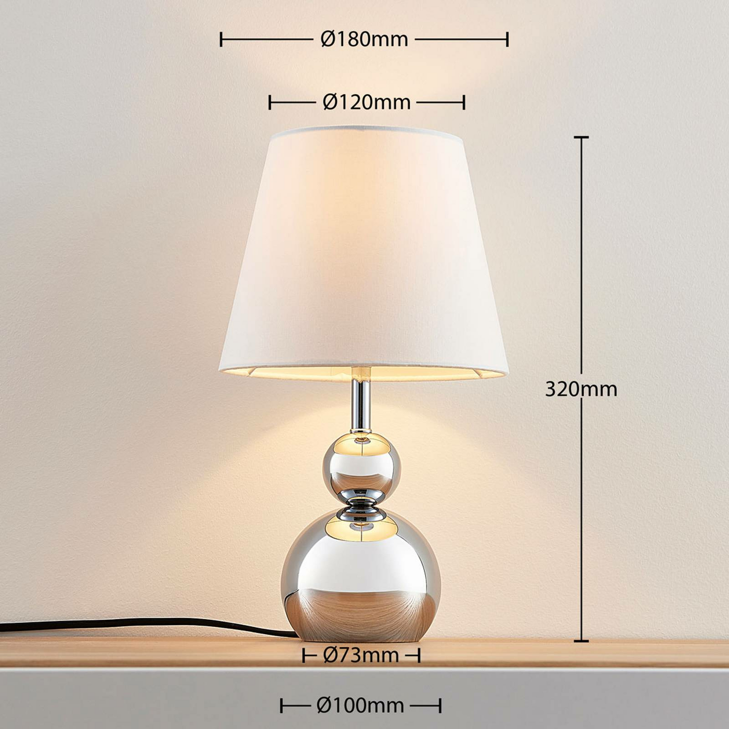 B-Ware Lindby Stofftischleuchte Andor Tischlampe Tischleuchte Schreibtischlampe Lampe