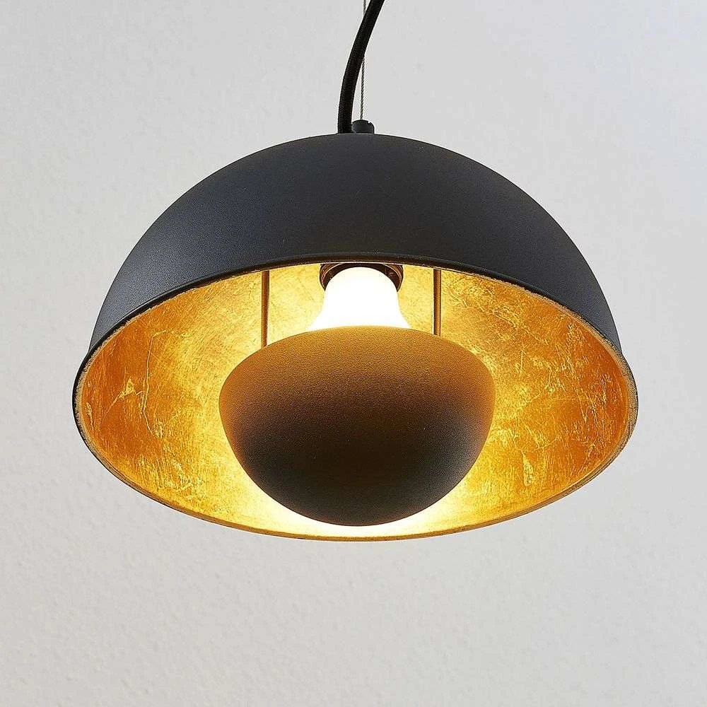 Lindby Pendelleuchte Gretja Deckenlampen Hängeleuchten E27 3 Flg Schwarz Gold    B-Ware - 4251096563429
