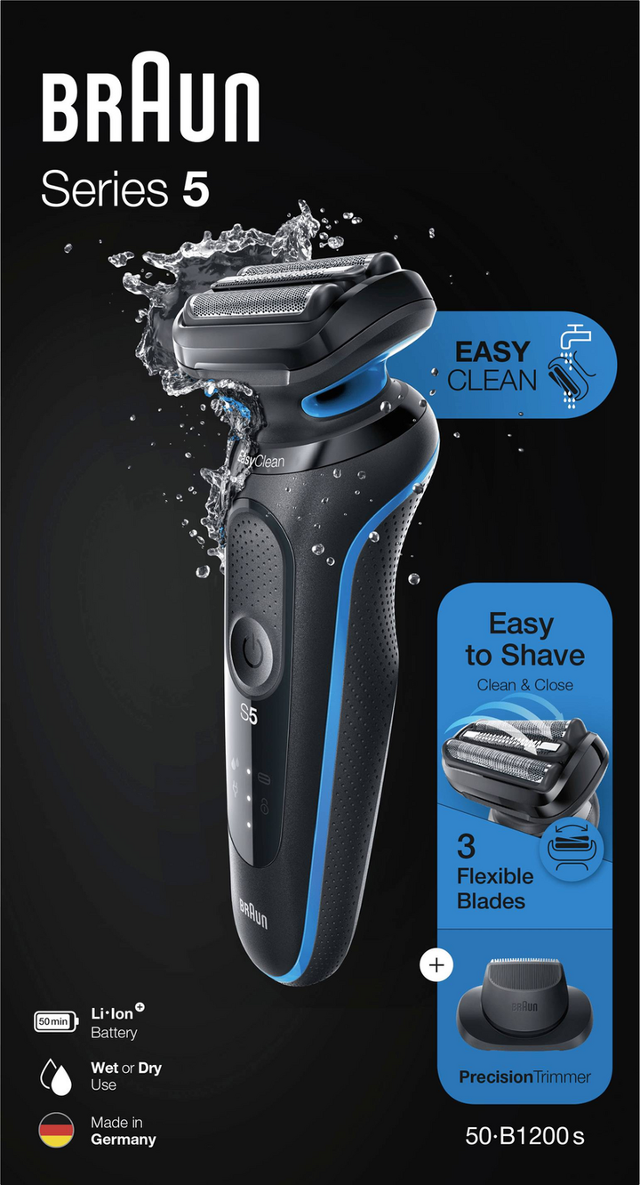 Braun Series5 Folienrasierer Herrenrasierer elektrischer Rasierer Schwarz Blau