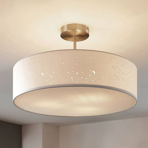 Plafonnier Lindby, suspension Umma, lampe de salon, Ø 50 cm, culot E27, blanc