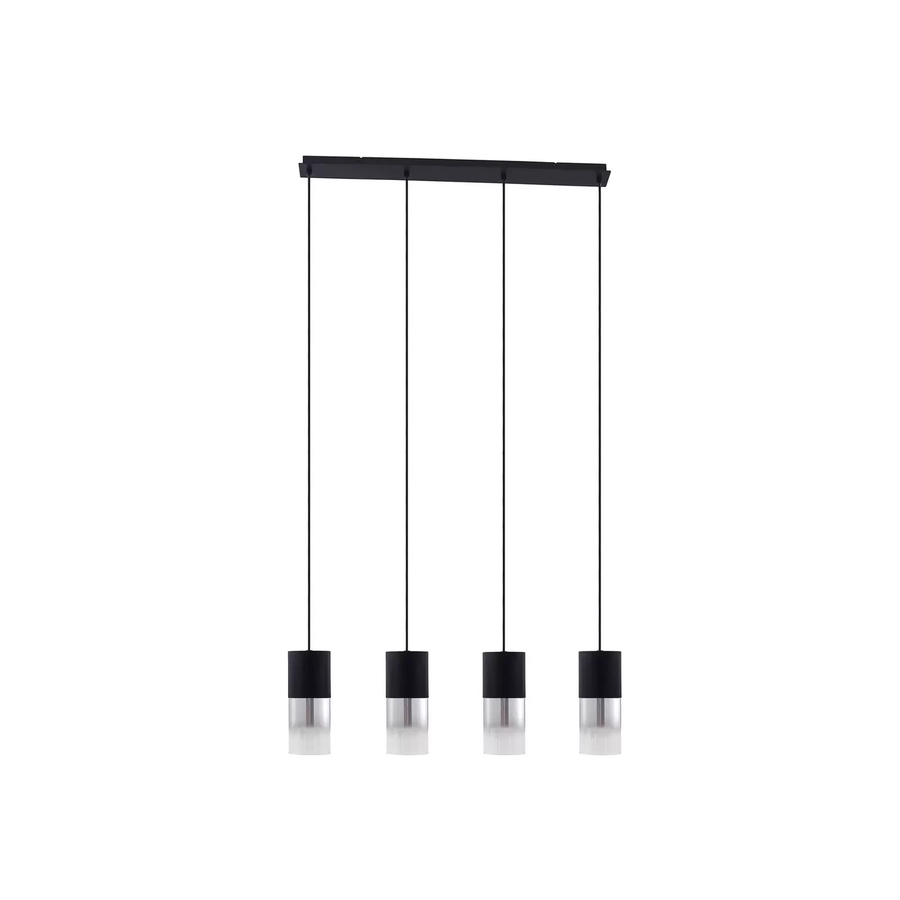 Lindby Hängeleuchte Svante Hängelampe Deckenleuchte Lampe 4 Flg Schwarz Glas 85 B-Ware - 4251911791556