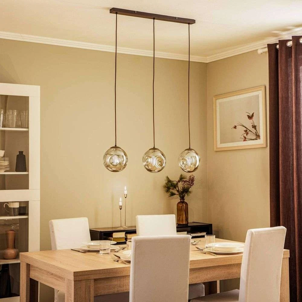 Lindby Valentina 3 Pendelleuchte Smoked Grey Brown Pendellampe Lampe Leuchte B-Ware - 4251911774740