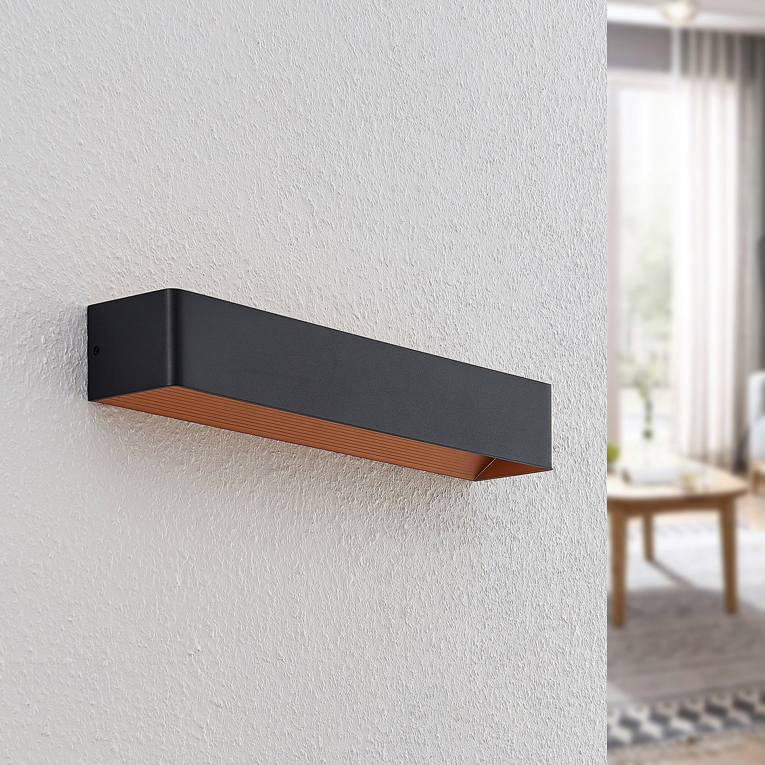 Applique murale LED Arcchio Karam, lampe murale, éclairage, lampe de couloir, 53 cm, noir