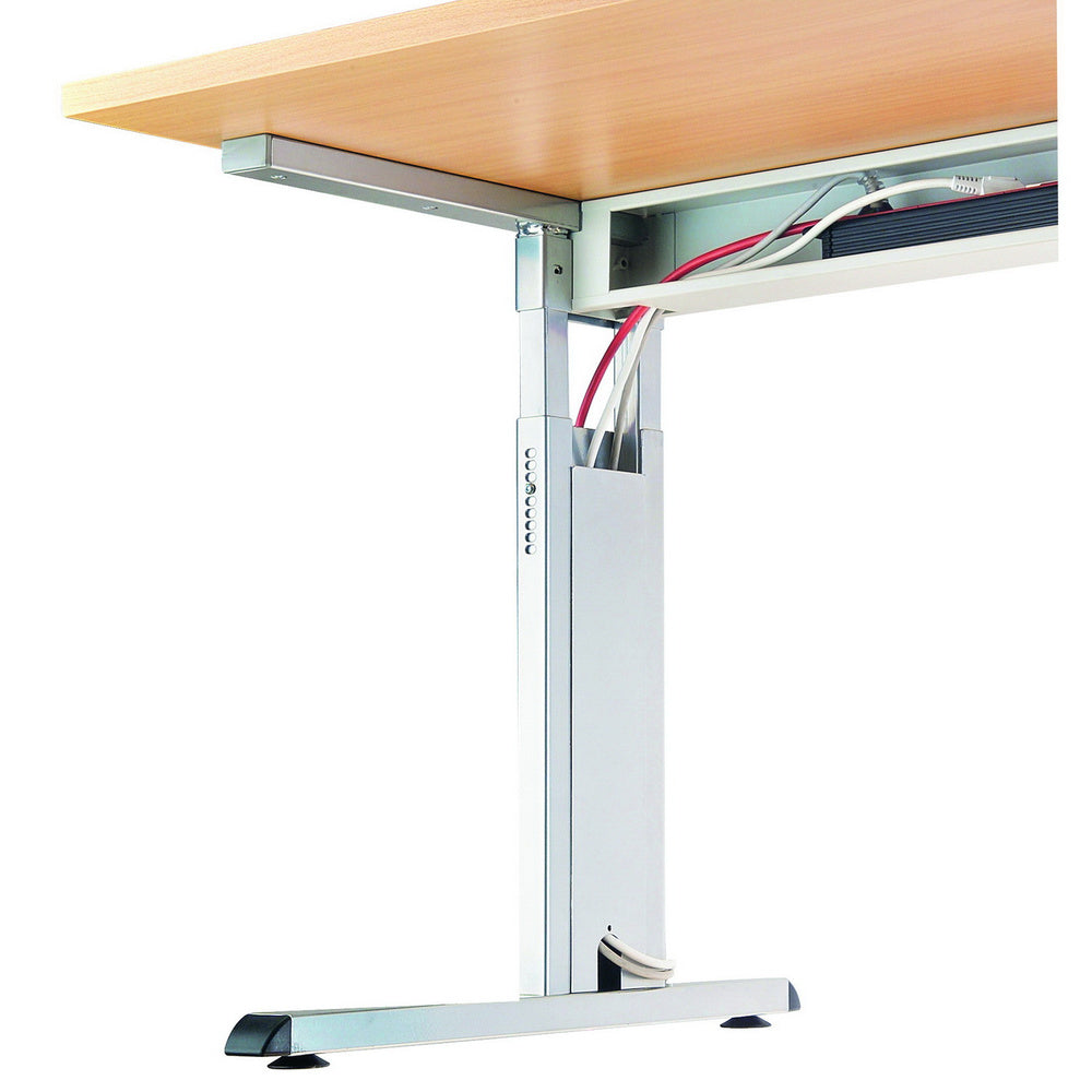 Hammerbacher höhenverstellbarer Schreibtisch VOS08/E/W Eiche Weiß 80x80x65 cm - 4032062164129