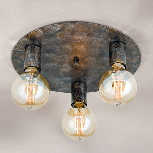 3 Flammige Deckenleuchte Rati Im Vintage Look Lampen Leuchten Ip20 3 X 60 W 230 B-Ware - 9003090256457