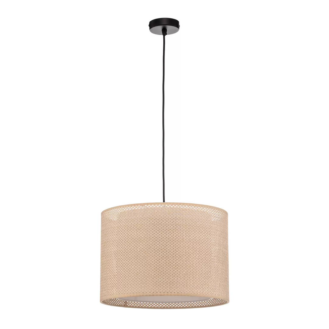 Lindby Hängeleuchte Soula Ø 40 cm beige Kunststoff E27 Hängelampe Lampe Leuchte