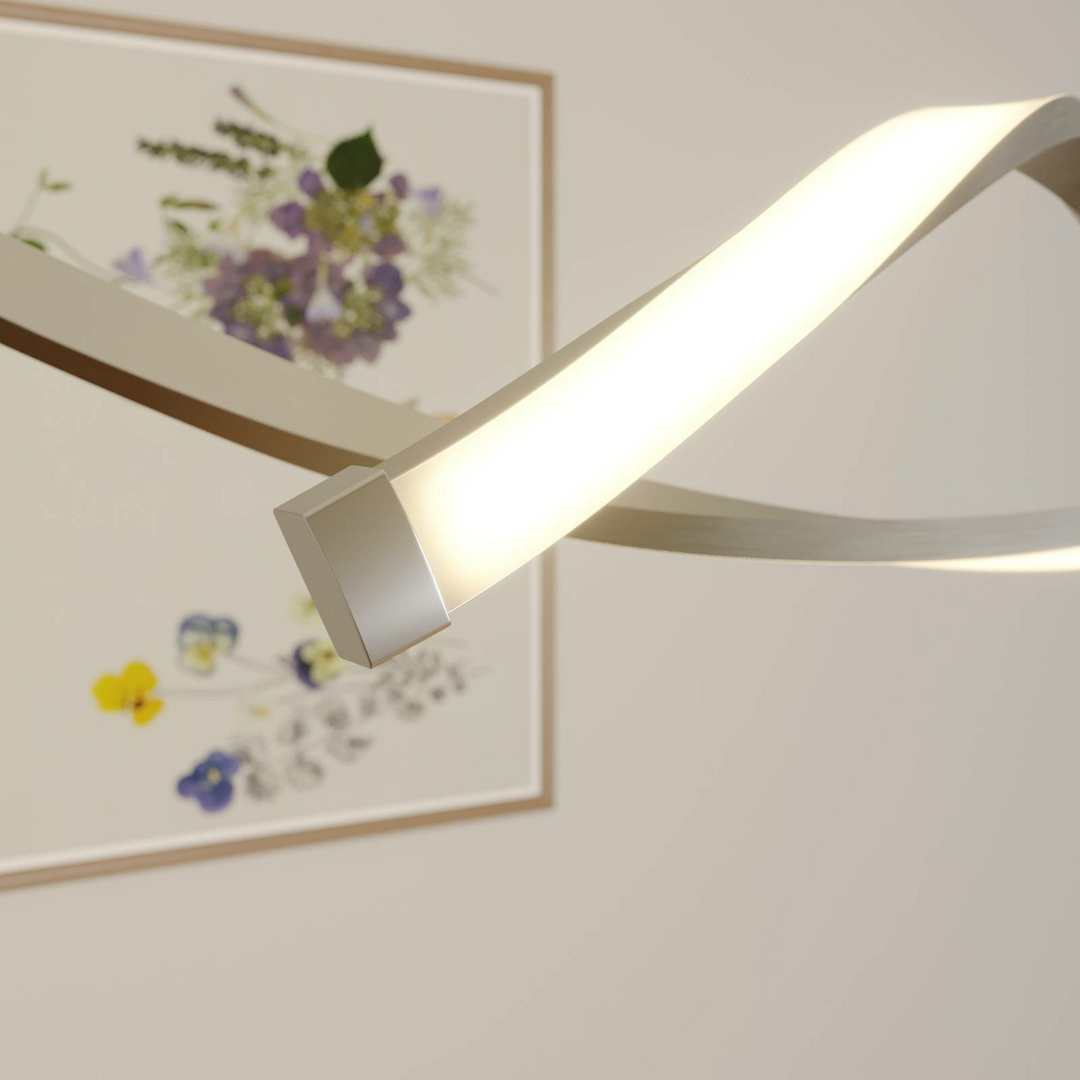 Hängeleuchte Hängelampe Pendelleuchte Pendellampe Lindby Led Auron 2x12 W Nickel B-Ware
