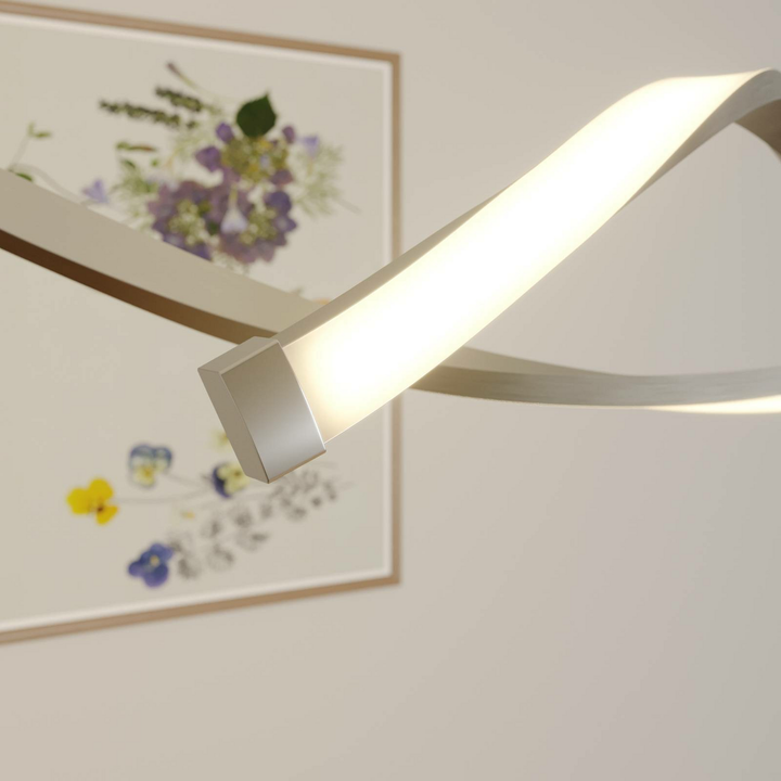 Hängeleuchte Hängelampe Pendelleuchte Pendellampe Lindby Led Auron 2x12 W Nickel B-Ware