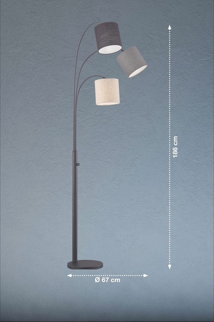 Fischer & Honsel Stehleuchte Shade Stehlampe Lampe Leseleuchte E27 Leuchte 40 W