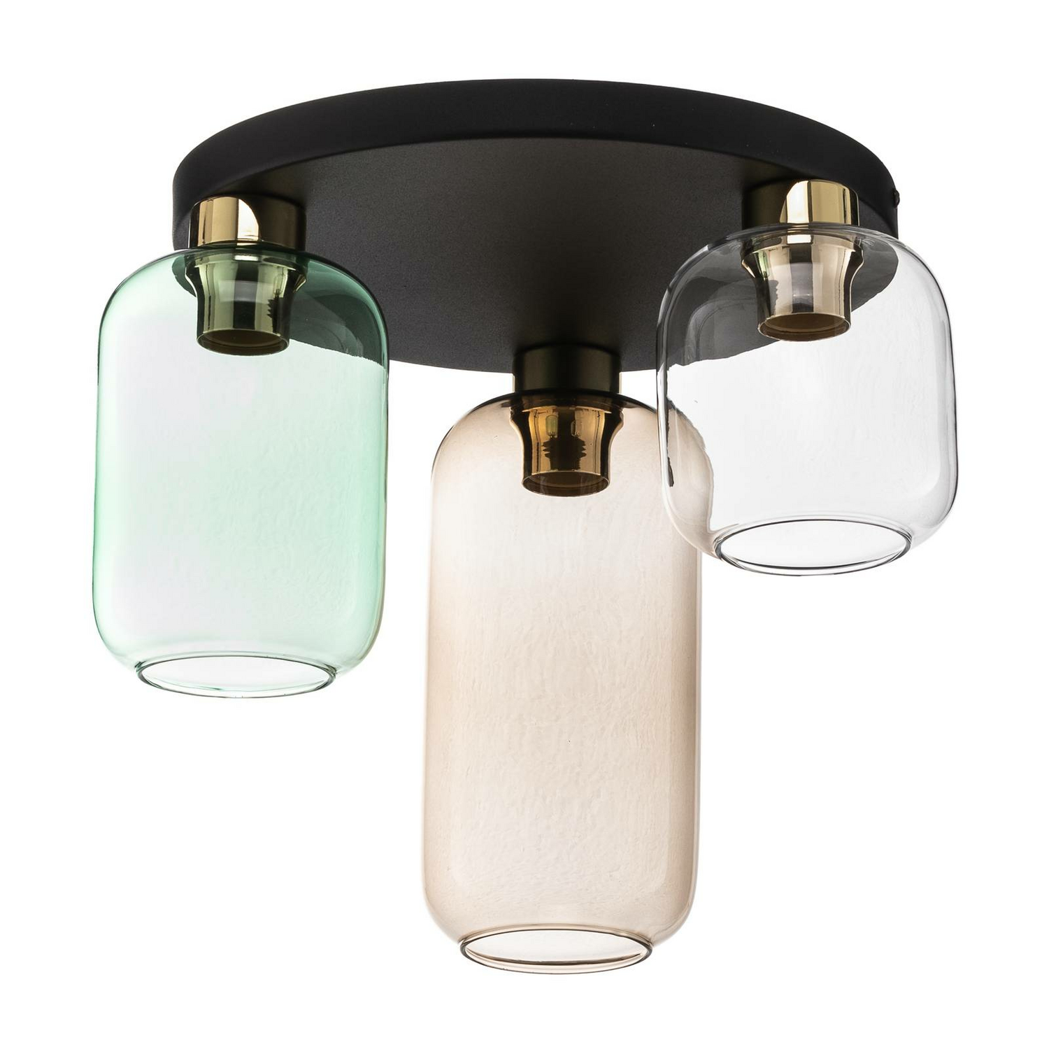 Euluna Deckenlampe Marco Green Deckenlampe Lampe 3 Flammig E27 Klar Grün Braun B-Ware - 5901780533182