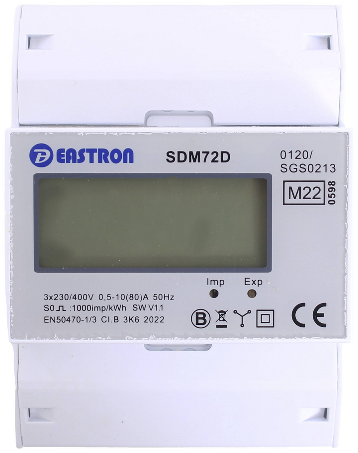 Counttec SDM72D Drehstromzähler digital 80 A MID-konform 1 St. Stromzähler Strom