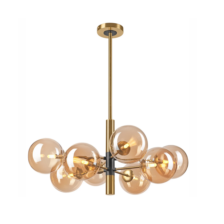 Deckenleuchte Natalia 8-flammig Glas gold Deckenlampe Lampe Leuchte Spot Licht